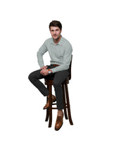 CAMEL LIGHT WITH WHITE THIN STITCH PRINT COTTON SHIRT